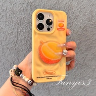 Compatible For IPhone 16 15 11 12 13 14 Pro Max Plus Cartoon 3D Durian Phone Case With Bracket Soft 