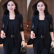 Set 2023  summer  New Leisure Fashion Slim Professional Suit Two Piece Set Temperament Suit Set for 