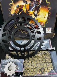 Nhông sên dĩa Kymco Kpipe 50 (sên 9 ly Vàng )hiệu SAP- NSD xích đĩa tải chính hãng Thái Lan