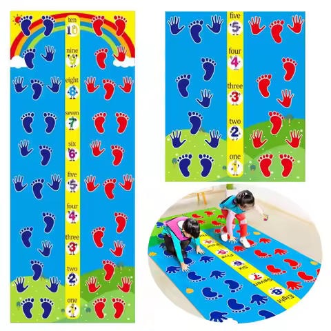 Kids Hand And Feet Game Kids Jumping Carpet Mat Children Jump Lattice Pad Family Kindergarten Indoor