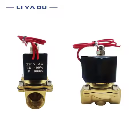 G1/4 3/8 1/2 3/4 1" Electric Brass Solenoid Valve for Water Oil and Air Normally Closed IP65 DN15, D