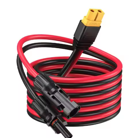0.6m/1.8m/3m 12AWG XT60 to Solar Female Connector Extension Cable for Power Station & Solar Generato