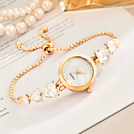Jam Tangan Gelang Wanita Mewah Strap Kristal Bentuk Love Model Serut Terbaru 2024 Free Box