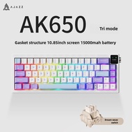 AJAZZ AK650 Bluetooth 2.4g Mechanical Keyboard Threemode Game Office Esports TFT Screen Customized R