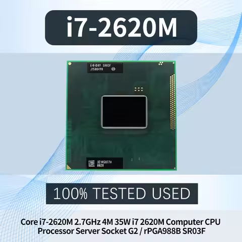 Core i7-2620M 2.7GHz 4M 35W i7 2620M Computer CPU Processor Server Socket G2 / rPGA988B SR03F