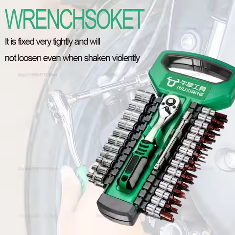 Socket Sleeve Wrench Set Auto Repair Hand Tools Key Wrench Ratchet Spanner Tools for Car Motorcycle 