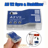 GILDAI Gyro Stabilizer, 3-Axis Lightweight Flight Controller, A3 V2 Low-Noise RC Airplane Stabilizer