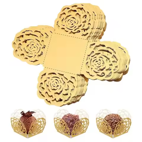 30/50pcs Truffle Paper Wrappers Liner Mini Baking Cups Chocolate Cupcake Muffin Tray for Wedding Bir