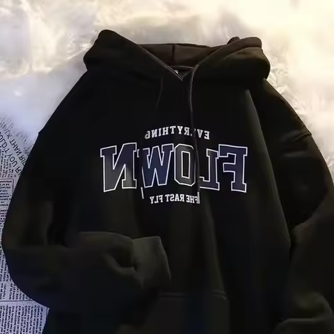 Hoodie Korean Style Harajuku Retro Printed Y2k Men Women Loose Bf Style Sweater Couple Long-Sleeved 