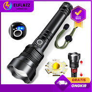 Senter LED Cas Tahan 24 Jam Super Terang USB Rechargeable XHP70.1 Zoom Senter LED Jarak Jauh 1000 Me