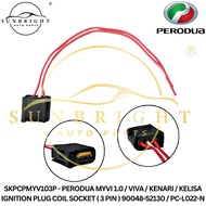 PERODUA MYVI 1.0 / VIVA / KENARI / KELISA IGNITION PLUG COIL SOCKET ( 3 PIN ) 90048-52130 / PC-L022-