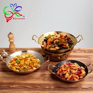 Kuali Hitam Sarang Lebah Korean Honeycomb Black Wok Stainless Steel Non-Stick Wok