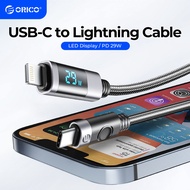 ORICO USB C to Lightning Charging Cable C Port Data Cable PD29W Fast Charging Cable with Digital Display Apple iPhone Charging Data Transmission (LDC2L)