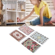 1qiwan-my Dollhouse Carpet  Tight Weaving Rug Turkish Style Delicate 9.8x16cm for 1/12 Doll House