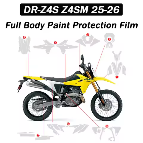 For Suzuki DR-Z4S Z4SM DR Z4SM 2026 Motorcycle Full Body Transparent Protective Film Kit DR Z4S Acce