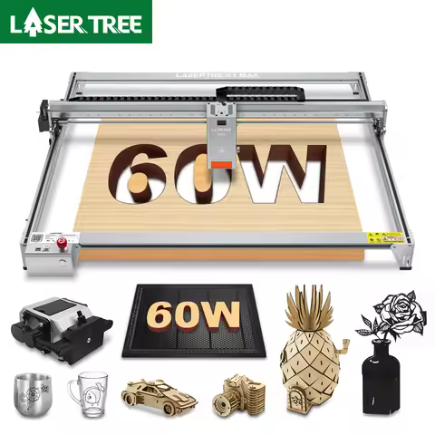 LASER TREE K1MAX 60W Laser Engraver with Adjustable 20W/40W 60W Power Laser Module Engraving Cutting