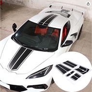 Auto Racing Body Stripe Decal Compatible with Chevrolet Corvette C8 2020-2023, Car Hood Stripe Vinyl