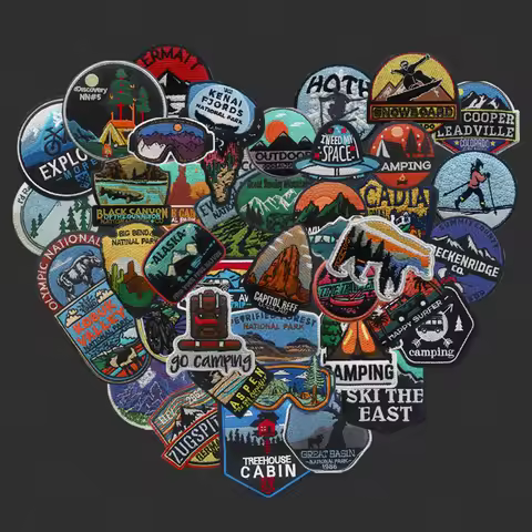 Embroidery Traveler National Park Explore Nature Camping Patch Travel Adventure Patches Surf Hiking 