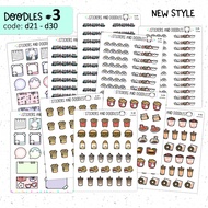 Doodle Planner Stickers 3 d21 d22 d23 d24 d25 d26 d27 d28 d29 d30 stationery by StickersAndDoodles
