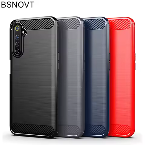 Shockproof Carbon Fiber Cover For OPPO Realme 6 Case OPPO Realme 6 6S 7 8 Pro C11 C21 Silicone Back 