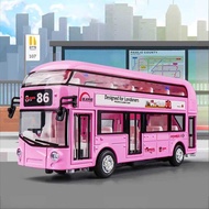 Bus Toy Girl Pink Double Decker Bus Alloy Bus Model Children Bus Bus Bus Police Car