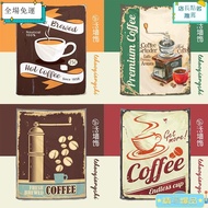 Coffee Shop Hanging Cloth American Retro Restaurant Wall Decoration Nostalgic Background Theme Hotel