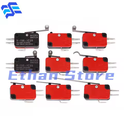 2PCS Momentary Travel Limit Micro Switch 1NO1NC 3pin Lever Roller V-15-1C25 2C25 3C25 V-151-1C25 V-1