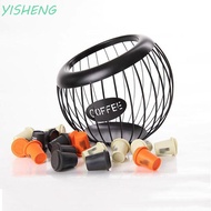 YISHENG Espresso Capsule Holder, Large Capacity Iron Coffee Pod Container, Durable Sturdy Waterproof