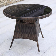 EHOME 5ชิ้นลานกลางแจ้งชุดเฟอร์นิเจอร์หวายสีน้ำตาล