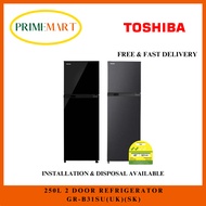TOSHIBA GR-B31SU (UK)(SK) 250L TOP MOUNTED REFRIGERATOR - 2 YEARS TOSHIBA WARRANTY + FREE DELIVERY
