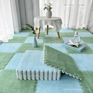 10pcs Plush Foam Puzzle Floor Mat, Soft Fluffy Interlocking Square Foam Tiles Area Rugs Carpet for P