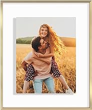 Americanflat Aluminum 16x20 Floating Picture Frame Set of 2 in Gold - Use as 16x20 Picture Frame or 11x14 Floating Frame - Photo Frame with Slim Metal Molding and Plexiglass with Hanging Hardware