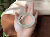 圈口54.5 高冰晴水 青白色美玉鐲 精緻和田玉冰潤細膩