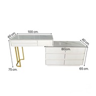 โต๊ะเครื่องแป้ง โต๊ะแต่งหน้า Dressing Table 9ลิ้นชัก ปรับได้อย่างอิสระความยาว (CM.)80-120สามารถปรับท
