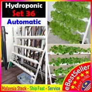 Auto Hydroponic Hydroponics Set Hidroponik 36 Lubang + pam air 36 Holes C/w Water Pump Balcony farm 