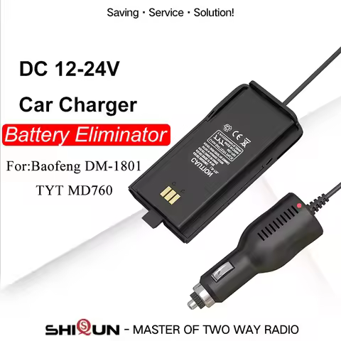 Baofeng DR-1801UV Battery Eliminator DM-1801 Car Charger 12V-24V for TYT MD-760 Two Way Radio Car Ch