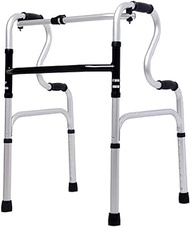 Walkers for seniors Walking Frame, Elderly Portable Walker Aid Disabled Adjustable Foldable Walking Rehabilitation Equipment with Non-Slip Foot Pad,Bathroom Bath Chair (Without Wheel),Space Saver roll