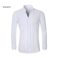 [TR]  Men Office Shirt Men Daily Shirt Men's Formal Winged Collar Dress Shirt for Office Wedding Par