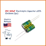 25V 820uF Electrolytic Capacitor Kapasitor 10x16 mm 25V820UF Elco (1pc)