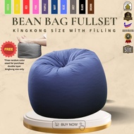 Beanbag.my™ KingKong Lycra Bean Bag Sofa Full Set With Filling
