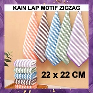 (SBA) ZIGZAG Anti-Oil Dishcloth Microfiber Water Absorbent Kitchen Dining Table KN0423B5