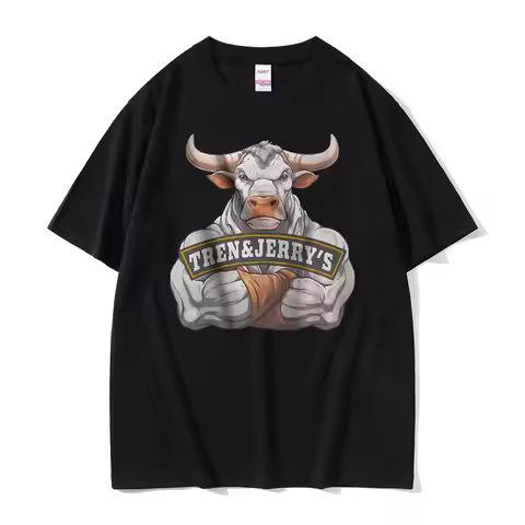 Funny Tren and Jerry's Oversized Pump Cover Meme Tshirt Men Women Gym Fitness Exercise Tee Shirt Mal