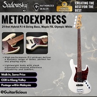 Sadowsky MetroExpress 21-fret Hybrid PJ 4-String Bass Guitar, Maple FB, Olympic White
