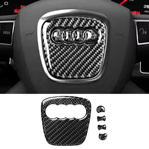 Car Steering Wheel Ring Trim Carbon Fiber Sticker Cover Decoration Auto Accessories For Audi A4 B8 8