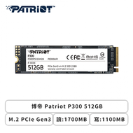 博帝 Patriot P300 512GB/M.2 PCIe Gen3/讀:1700MB/寫:1100MB/五年保