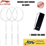 BADMINTON RACKET lining AXFORCE LIGHT CANNON 6U WHITE + BAG