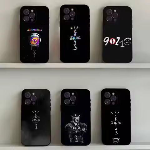C-Cactus J-Jack Travis Scott Phone Case For iPhone 16,15,14,13,12,11,Pro,Max,Plus,X,XS,SE4,E,Mini,So