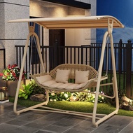 Swing Outdoor Courtyard Swing Hanging Chair Outdoor Rattan Woven Rocking Chair Balcony Double Hangin