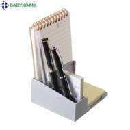 [babyko] 3x3 4x4 Sticky Notes Organizer Storage Box with Pen Holder Modern Plastic Memo