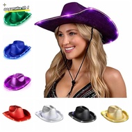 AOGANAKE Space Cowgirl Hat, Shiny Comfortable Light Up Cowgirl Hat, Durable LED Composite EVA Cowboy